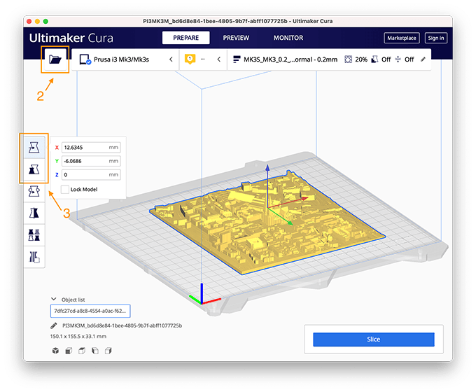 Cura Einstellungen für Stadmodell