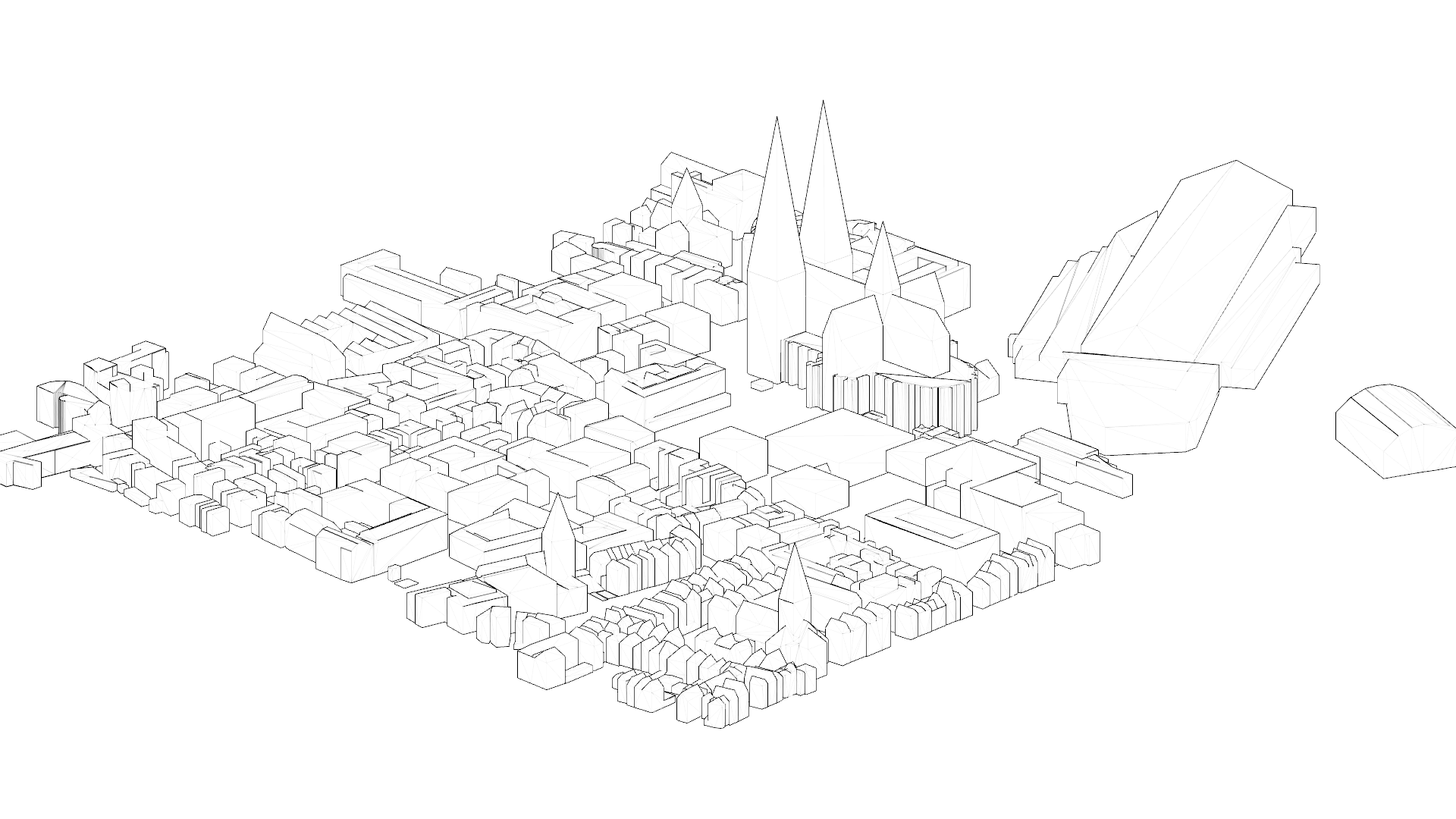 3D Mesh Modell Köln