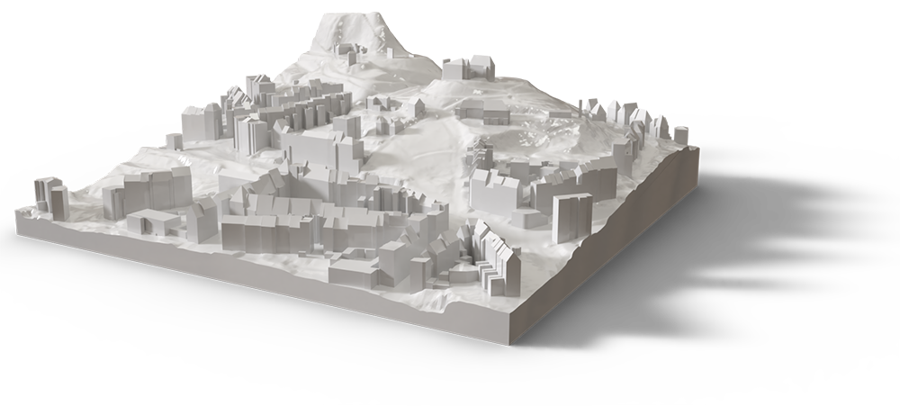 rendered 3d city model of New York City