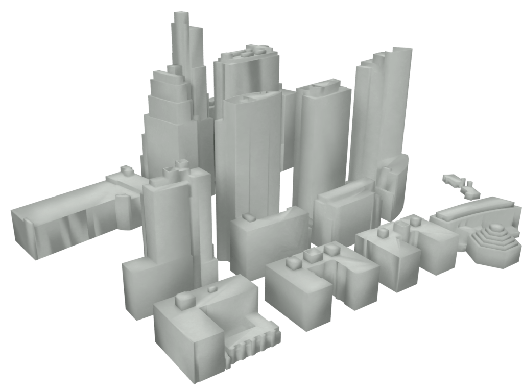 rendered 3d city model of New York City